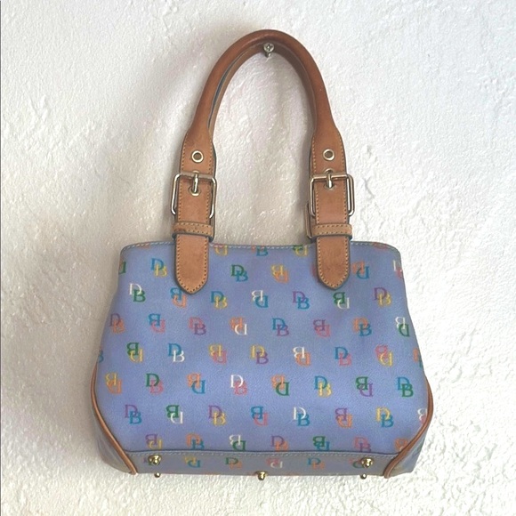 Dooney & Bourke Handbags - Dooney & Bourke Blue and Tan Shoulder Bag with Classic Design authentic vintage